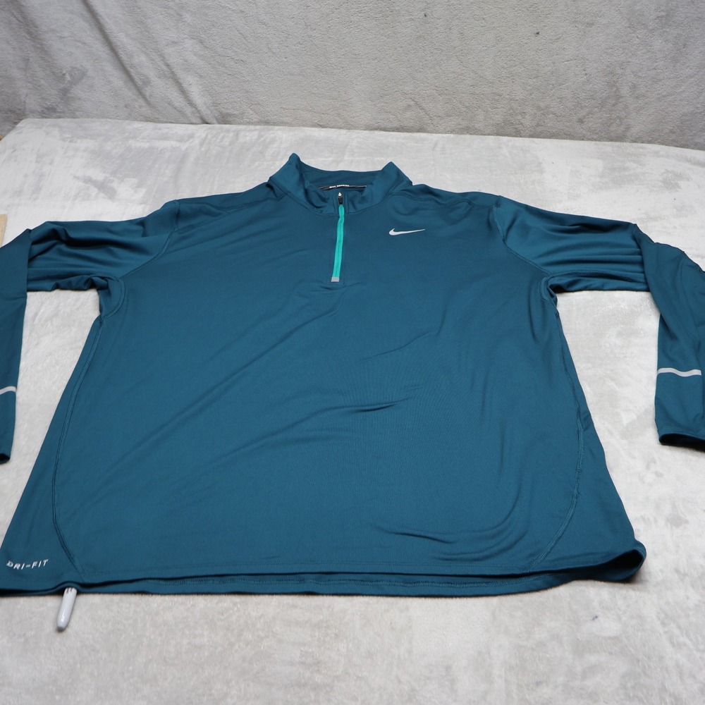 Nike Shirt Men 2XL Blue Dry Element Running 1/4 Zip Pullover Dri-Fit Performance